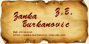 Žanka Burkanović vizit kartica
